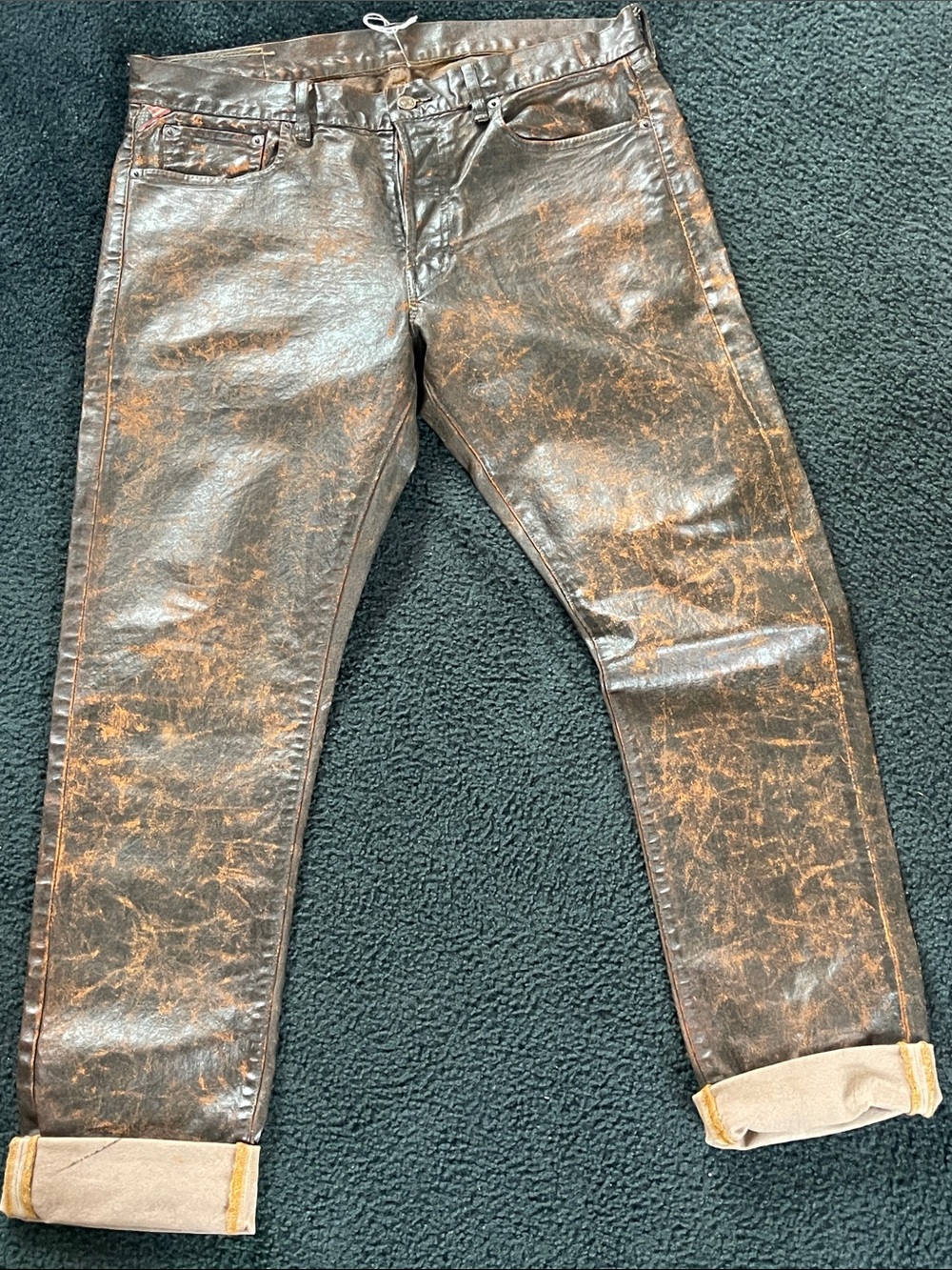 Men's Ralph Lauren Denim and Supply Metallic Brown Coated Jeans